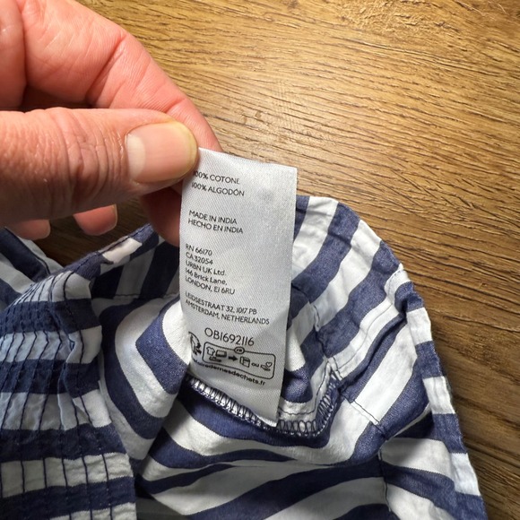 Anthropologie Darcey Popover Swing Top Casual Blue White Stripe Cotton Sz Small - Picture 9 of 10